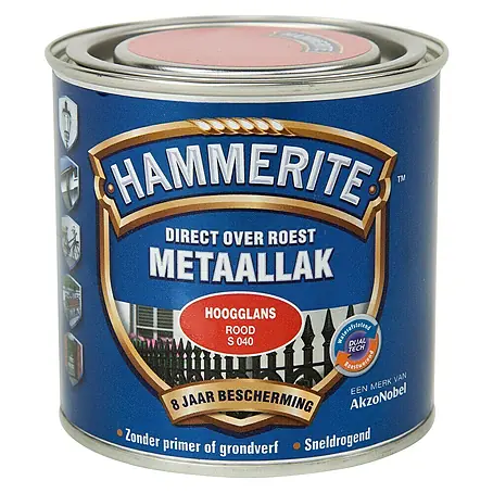 Hammerite  Metaallak Hoogglans Rood S040