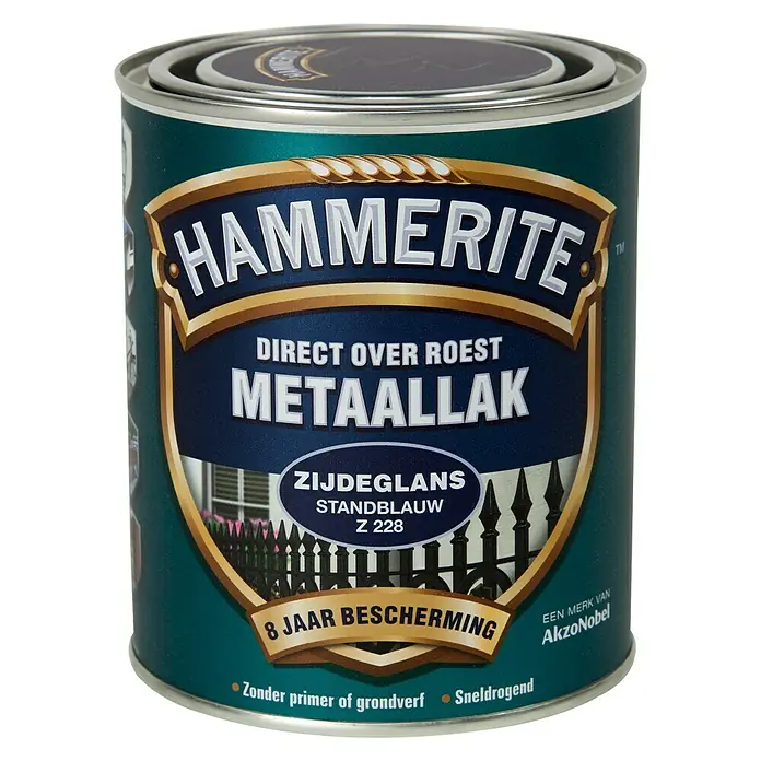 Hammerite Metaallak Structuur Zijdeglans Standblauw Z238 - Blauw, 750 ml, Zijdeglans - Vooraanzicht