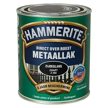 Hammerite  Metaallak Structuur Zijdeglans Zwart Z260