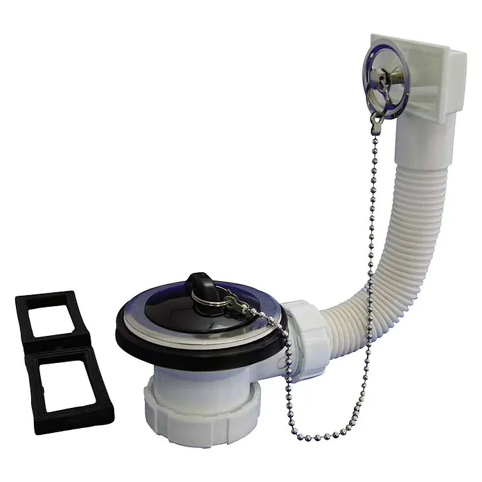 Tecnoagua Válvula para fregadero con tapón y rebosadero - 1½", Apto para: Fregaderos - Vista angular