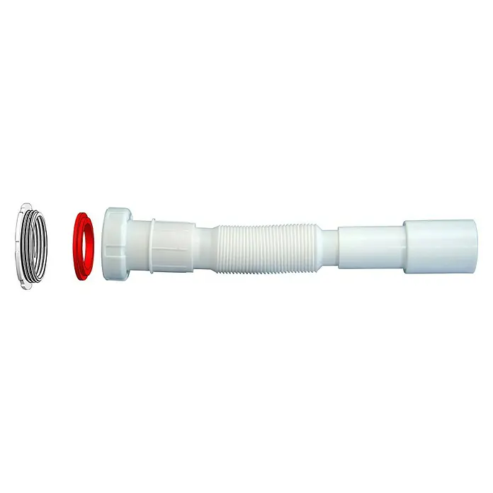 Tecnoagua Sifón extensible dual con tuerca loca 300-900 mm - 1½", 40 mm - Vista de perfil izquierdo