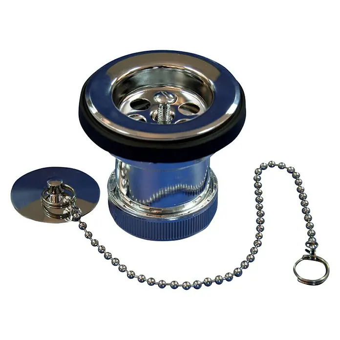 Tecnoagua Válvula de desagüe - 1½", Cromo, Equipamiento: Tapón de válvula - Vista frontal