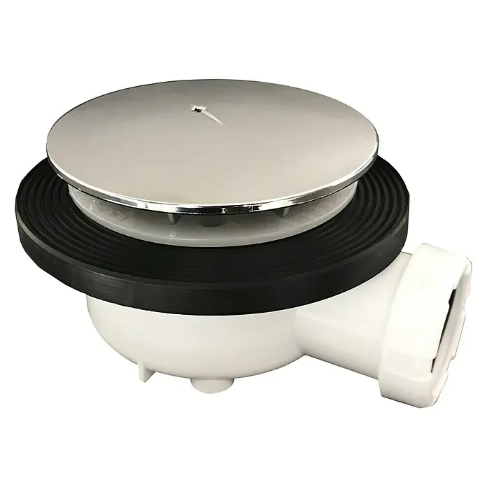 Tecnoagua Válvula sifónica para ducha baja gran caudal con tornillos - 115 mm, 1½" - Vista de perfil derecho