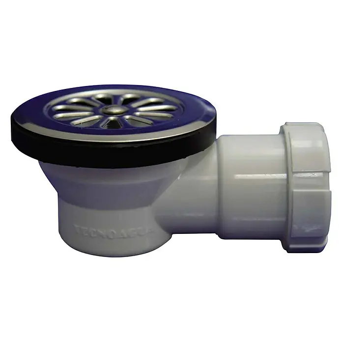 Tecnoagua Válvula de desagüe para plato de ducha horizontal - 85 mm, 1½" - Vista de perfil derecho