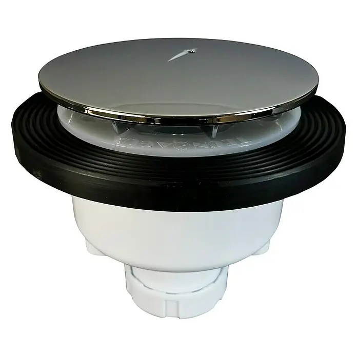 Tecnoagua Válvula sifónica para ducha vertical gran caudal con tornillos - 115 mm, 1½" - Vista frontal