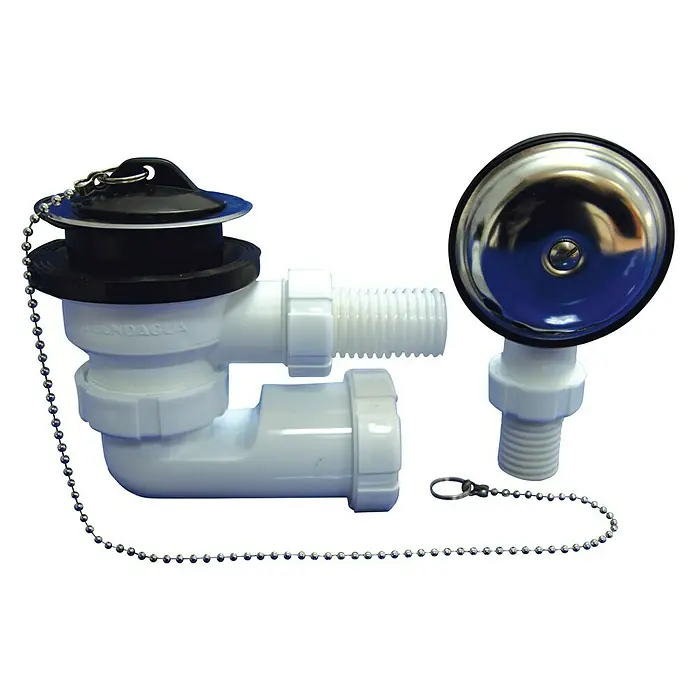 Tecnoagua Válvula para bañera con sifón salida horizontal - 1½", Apto para: Bañeras - Vista de perfil derecho