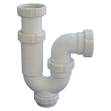 Tecnoagua  Sifón curvo extensible con tuerca loca