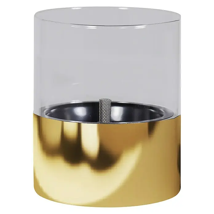 Tenderflame Tischfeuer Lilly - Ø x H: 100 x 170 mm, Füllmenge: 0,25 l, Gold - Vorderansicht