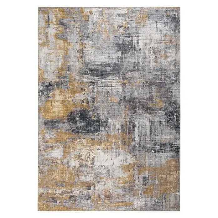 Teppich Prima - Grau/Gelb, 150 x 80 cm, 100 % Polyester - Draufsicht
