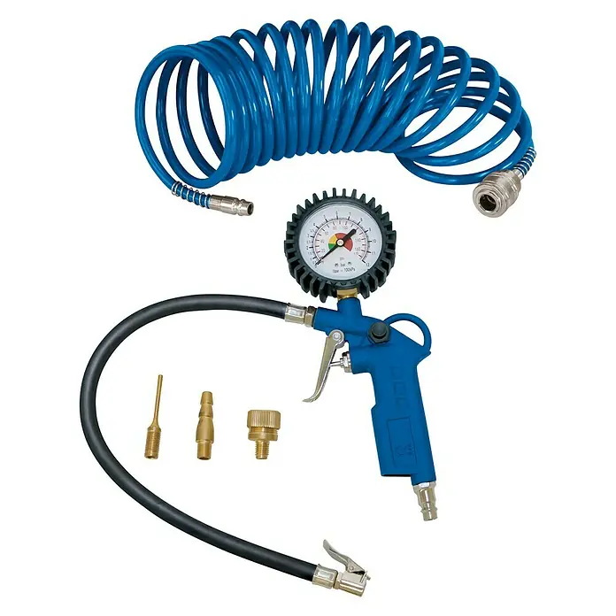 Scheppach Kompressor-Zubehör-Set - 5 -tlg., Blau/Schwarz - Vorderansicht