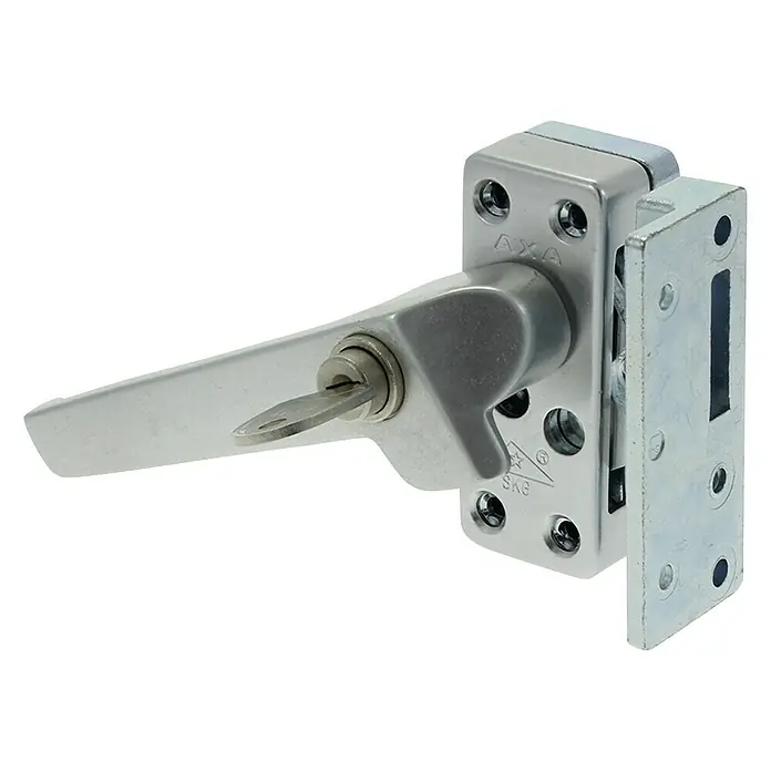 Axa Raambeveiliging met nok/cilinderslot, links, type 3319 - Raambeslag, Aluminium - Diagonaal zicht