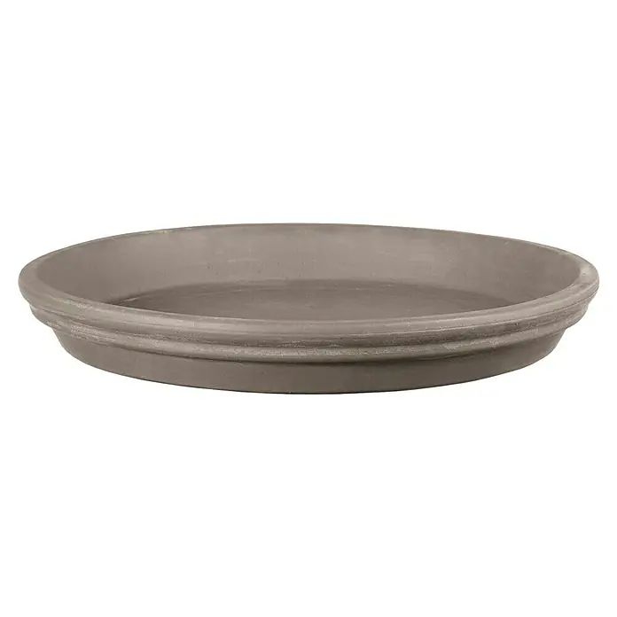 Deroma Moka Garden Onderzetter voor bloempot - Buitenmaat (Ø x h): 23 x 3 cm, Natuurlijke materialen, Terracotta - Vooraanzicht