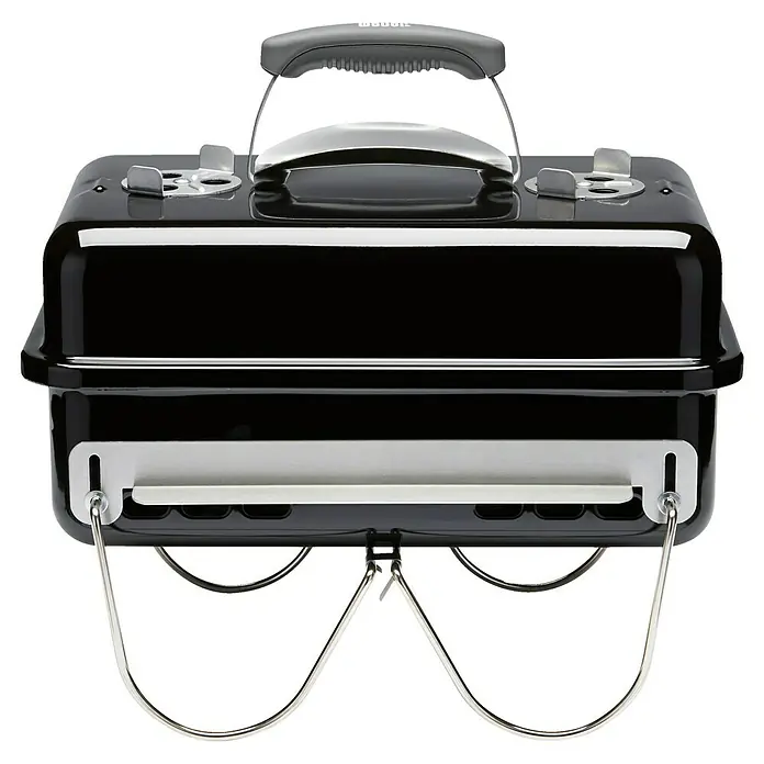 Weber Go-Anywhere Holzkohlegrill - Schwarz, Hauptgrillfläche: 42 x 26 cm - Vorderansicht