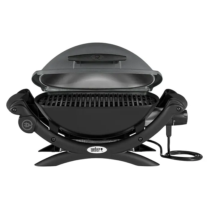 Weber Električni žar [SI] Q 1400 - 2,2 kW, Glavna površina za peko: [SI] 43 x 32 cm, [SI] Dunkelgrau - Pogled od spredaj