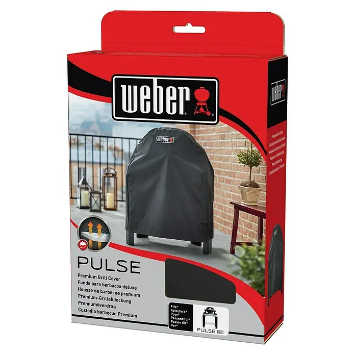 Weber Premium Grill-Schutzhülle - Passend für: Weber Smartgrill Pulse 1000 mit Stand - Diagonale Ansicht