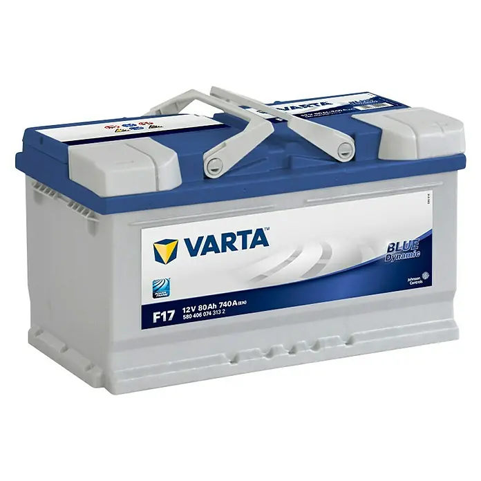 Varta Autoaccu BLUE DYNAMIC 12V 80AH - 72 V, 80 Ah - Diagonaal zicht