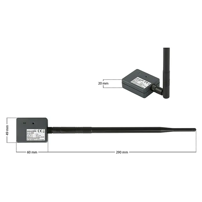 Schellenberg Smartphone-Garagentoröffner mit LED - Passend für: Schellenberg Garagen- und Außentorantriebe, Hörmann Garagentorantriebe Ecostar Liftronic 500/700/800, Chamberlain Garagentorantriebe ML510EV/ML700EV/ML1000EV, Interne Stromversorgung