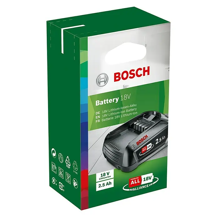 Bosch 18 V Power for All Akku - 18 V, 2,5 Ah - Diagonale Ansicht