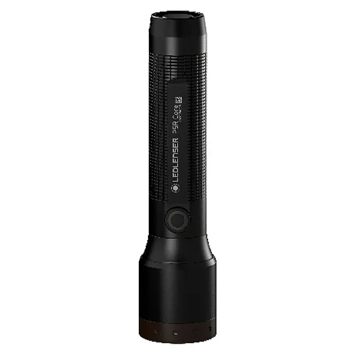 Ledlenser LED-Taschenlampe P5R Core - Akkubetrieben, Schwarz, 15 lm - 500 lm - Vorderansicht