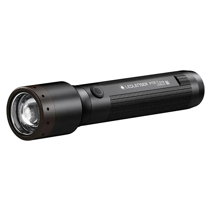 Ledlenser LED-Taschenlampe P7R Core - Akkubetrieben, Schwarz, 15 lm - 1.400 lm - Diagonale Ansicht