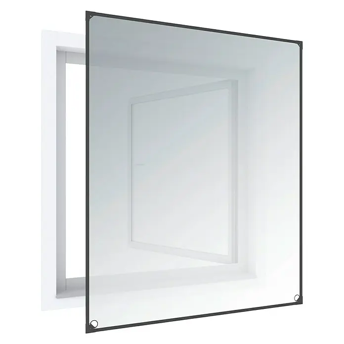 Windhager Sonnen- & Insektenschutz-Magnetrahmen IS COOL - 100 x 120 cm, Anthrazit, Magnetbefestigung, Polyester - Diagonale Ansicht