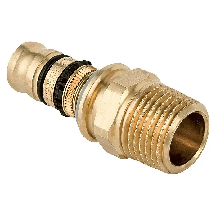 Geberit Mepla Press-Übergangsstück - Durchmesser: 26 mm, Außengewinde: ¾″ - Diagonale Ansicht