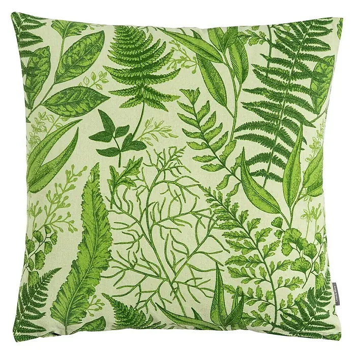 Kissen Fern Print - Hellgrün, 45 x 45 cm, 100 % Baumwolle - Vorderansicht