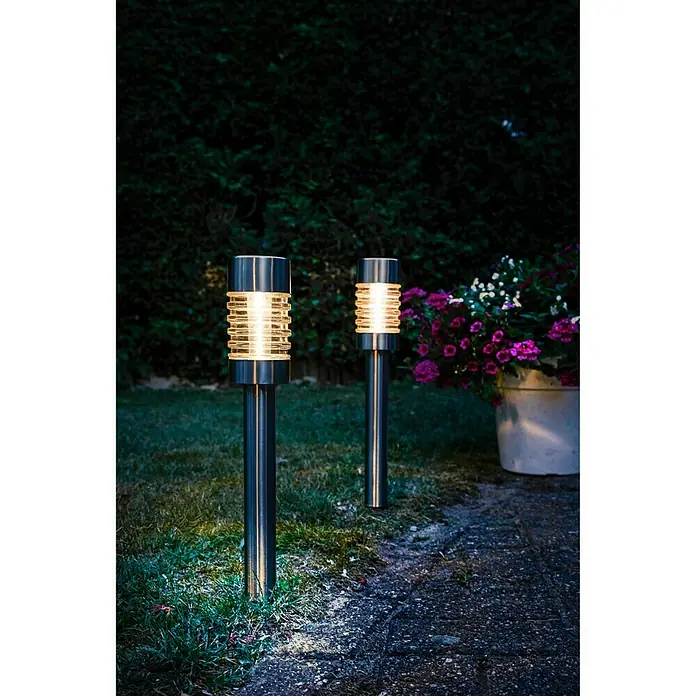 Luxform Lámpara solar Torino - Plateado, Altura: 58 cm, LED - Foto ambiente