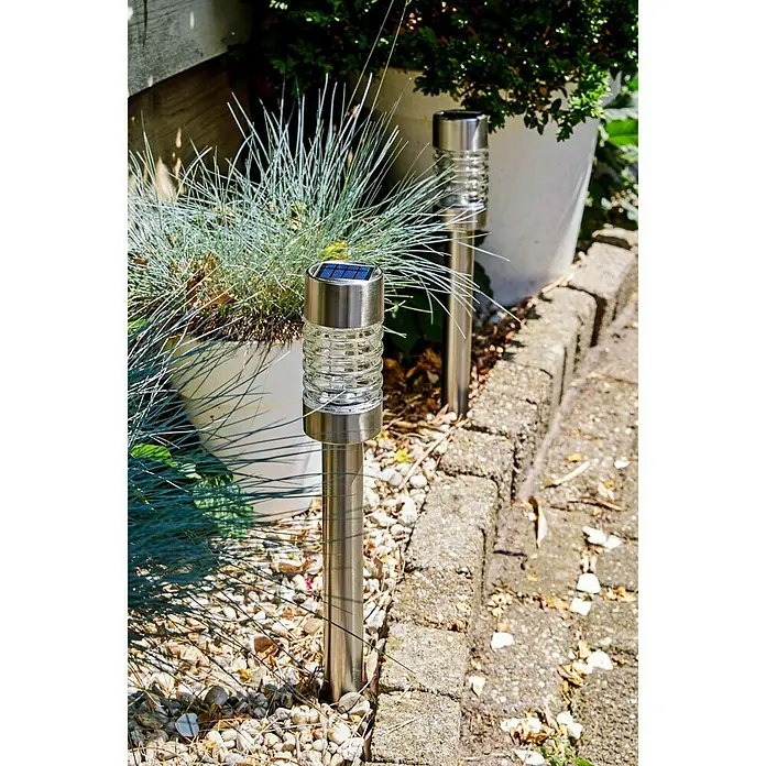 Luxform Lámpara solar Torino - Plateado, Altura: 58 cm, LED - Foto ambiente
