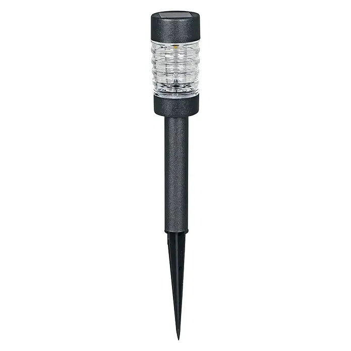 Luxform Lámpara solar Rennes - Estaca, Ø x Al: 6,2 cm x 435 mm, Transparente, Negro, LED - Vista frontal