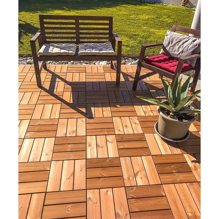 Klickfliese Smartdeck - Kiefer, Strukturiert, 30 x 30 x 2,5 cm, 6 Stk. - Stimmungsaufnahme