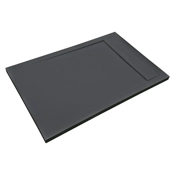 Duschwanne New York - L x B: 120 x 80 cm, Verbundwerkstoff, Schwarz - Ansicht von oben