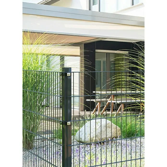 Eckpfosten - Höhe: 125 cm, Anthrazit - Stimmungsaufnahme