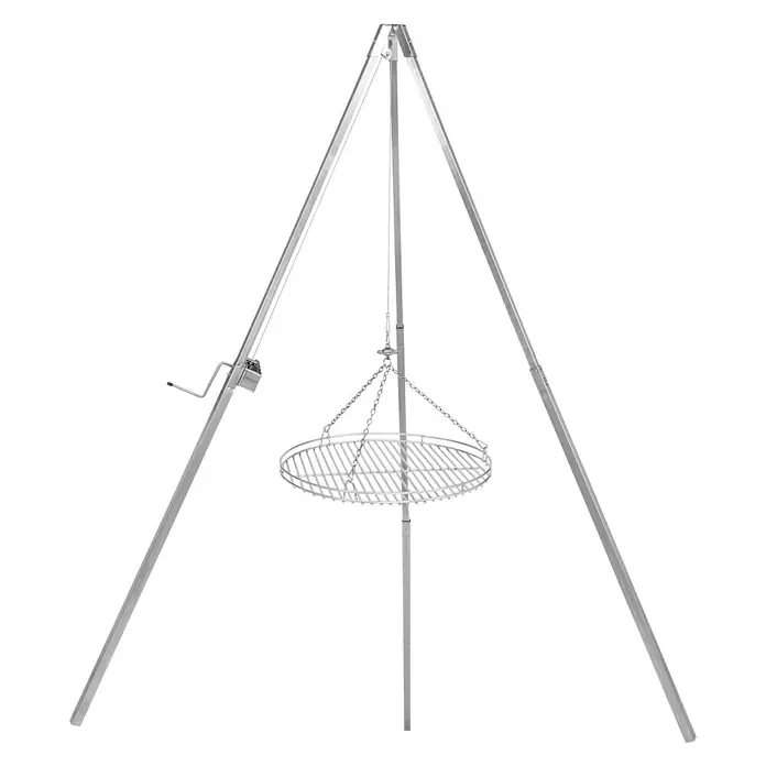 Schwenkgrill - Silber, Hauptgrillfläche: Ø 60 cm - Vorderansicht