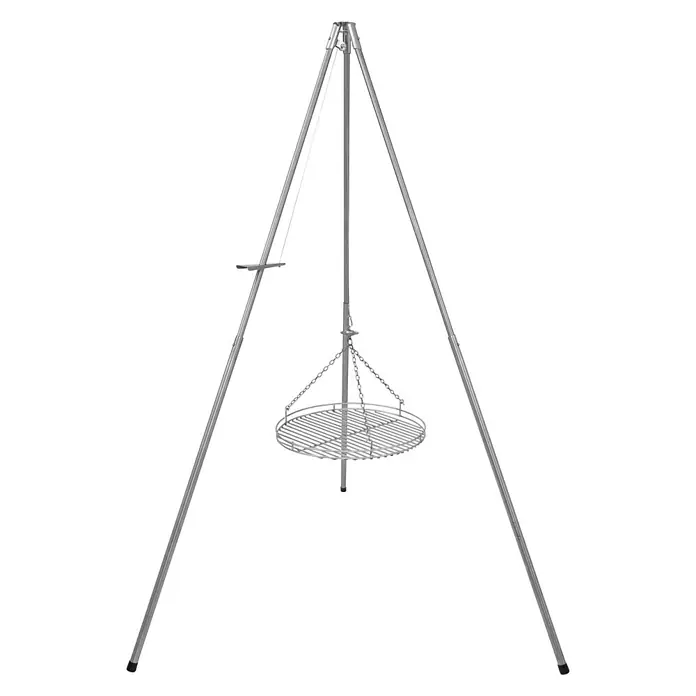Schwenkgrill - Silber, Hauptgrillfläche: Ø 50 cm - Vorderansicht