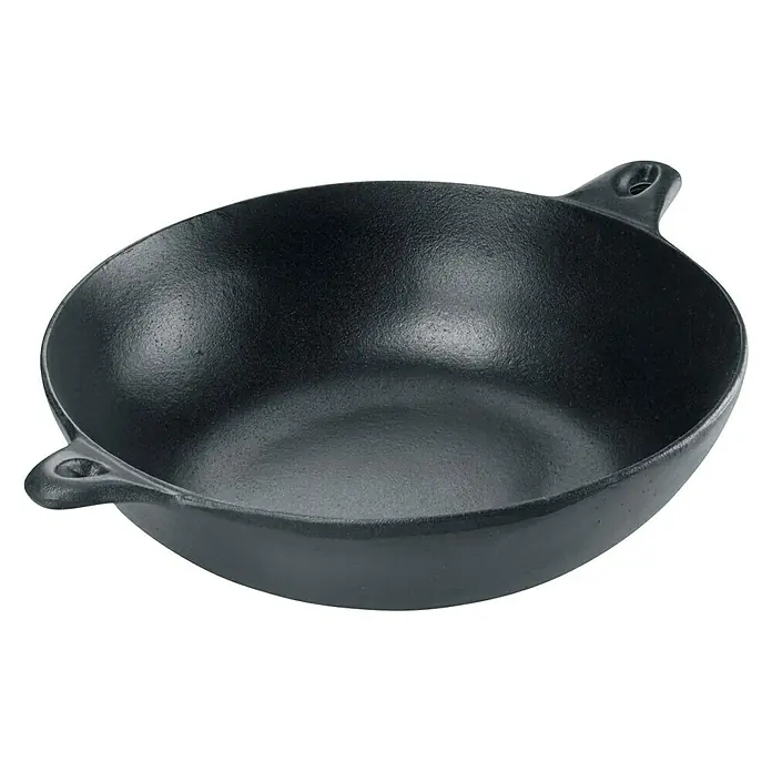 Kingstone KMS Grillwok - Gietijzer, 39 x 30,5 x 7,5 cm - Diagonaal zicht