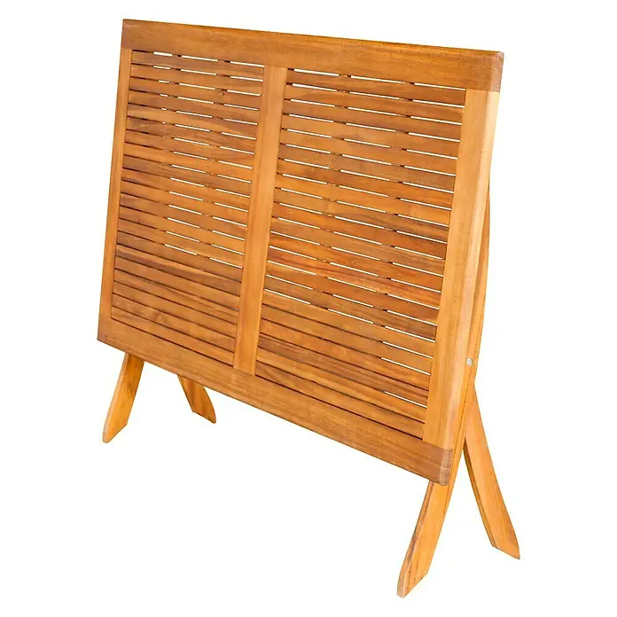 Sunfun Diana Holz-Klapptisch - L x B x H: 150 x 86 x 75 cm, Akazie, Natur, Klappbar - Diagonale Ansicht
