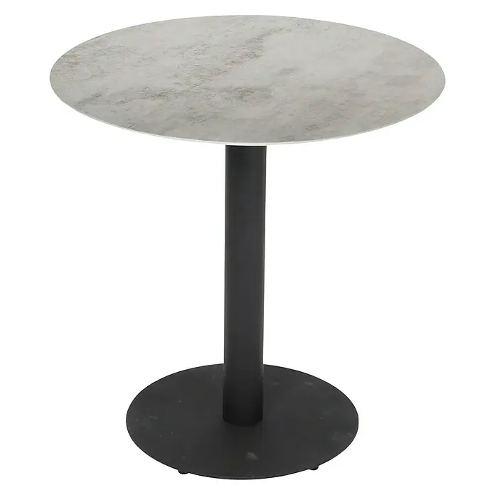 Garten-Beistelltisch rund - Ø x H: 70 x 72 cm, Grau - Vorderansicht