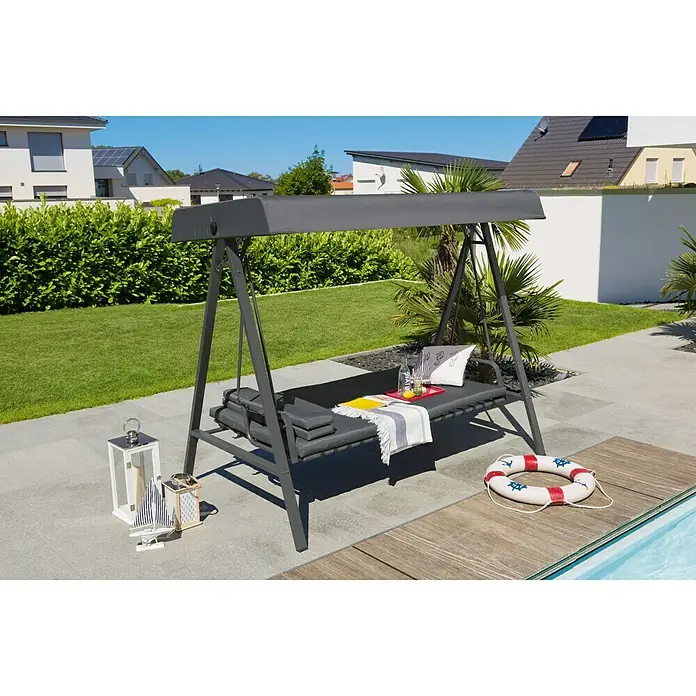 Sunfun Maja Hollywoodschaukel - 230 x 135 x 188 cm, Anthrazit - Stimmungsaufnahme