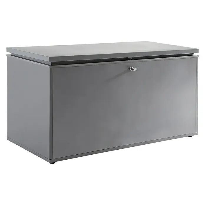 Sunfun Garten-Aufbewahrungsbox - 160 x 72 x 80 cm, Aluminium, Anthrazit - Diagonale Ansicht
