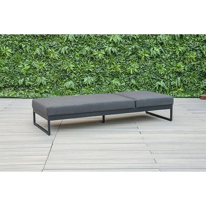 Sunfun Sonnenliege Aria - 200 x 75 x 42 cm, Anthrazit, Rückenlehne verstellbar - Stimmungsaufnahme