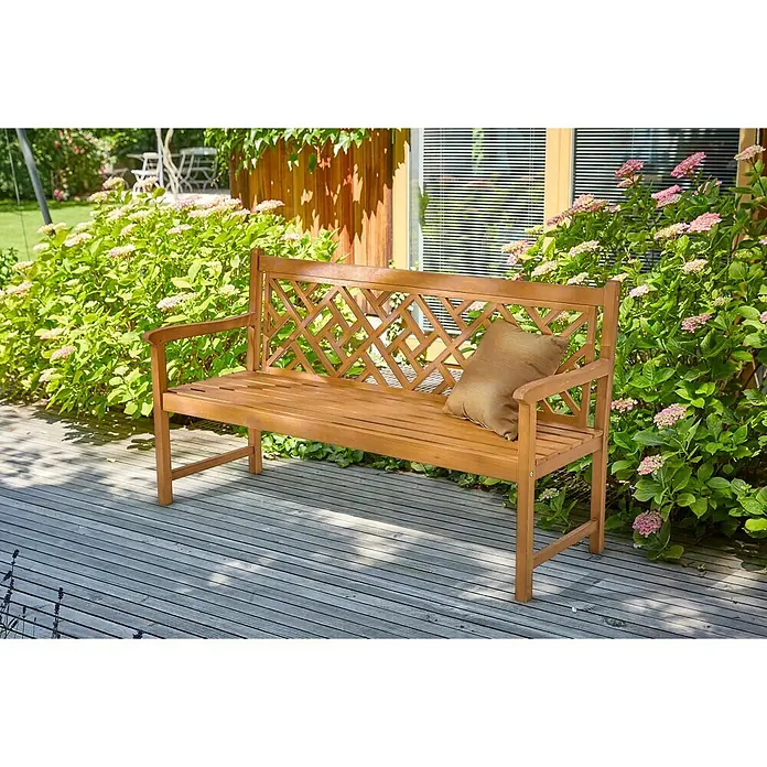 Sunfun Gartenbank - B x T x H: 158 x 61,5 x 91 cm, Natur - Stimmungsaufnahme