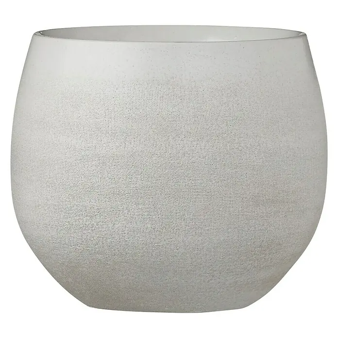 Maceta para planta Douro - Dimensiones externas (Ø x Al): 20 x 18 cm, Materiales naturales, Blanco - Vista frontal