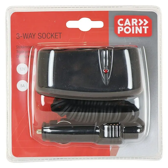Carpoint Stekkerdoos 3-weg 3x12V 8A - 12 V - Bovenaanzicht