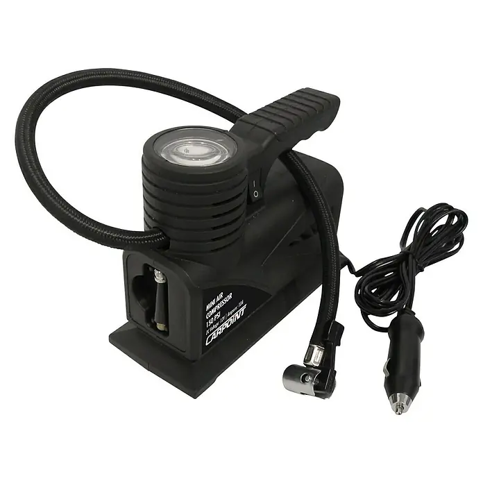 Carpoint Compressor Compact 150PSI - 12 V, 10 bar - Diagonaal zicht