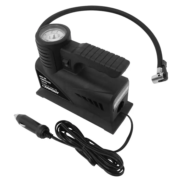 Carpoint Compressor Compact 150PSI - 12 V, 10 bar - Diagonaal zicht