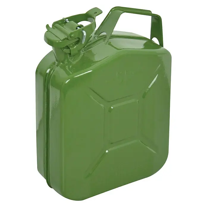 Carpoint Benzine jerrycan 5 l Groen Metaal UN-keur - Metalen jerrycan, 5 l - Diagonaal zicht