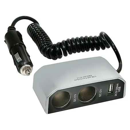 Carpoint  Stekkerdoos 2-weg 2x12V 1xUSB 8A