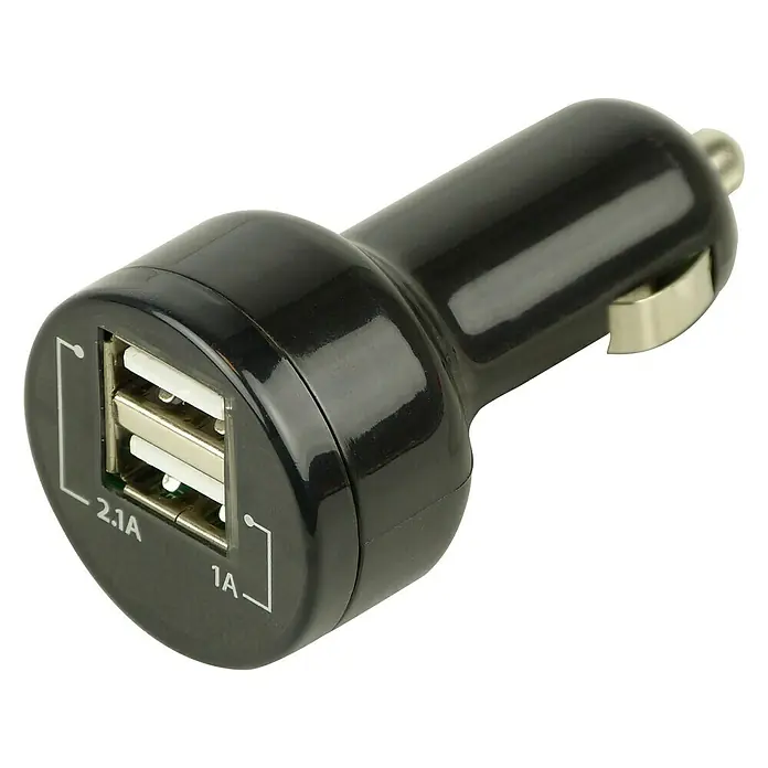 Carpoint Autolader 12V/24V USB - 12 - 24 V, 2 x USB-ingang - Diagonaal zicht