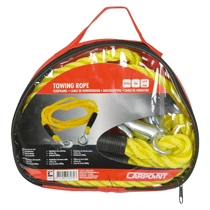 Carpoint Sleepkabel 3000 kg - Nylon, 3 m, 3.000 kg - Vooraanzicht